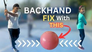 TwoHanded Backhand Fix with Gym Ball  Tennis Lesson [upl. by Fronniah]