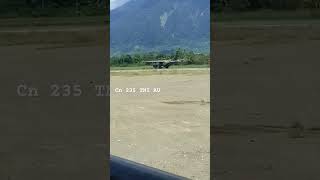 Pesawat CN 235 take off Bandara Sentani Jayapura pesawat pesawattempur tniau [upl. by Haimehen]