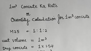 How to calculate cement sand amp Aggregate for M25 Concrete  Cost Analysis of 1m3 Concrete [upl. by Elakram811]