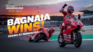 MotoGP Mandalika 2024 Drama Martin Falls Bagnaia Wins Marquez Shines [upl. by Auhsaj]