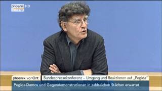 Umgang und Reaktion auf Pegida PK mit Prof Werner Schiffauer amp Prof Andreas Zick am 05012015 [upl. by Renell]