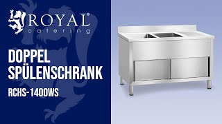 Doppel Spülenschrank Royal Catering RCHS1400WS  Produktvorstellung 10010409 [upl. by Anailil]