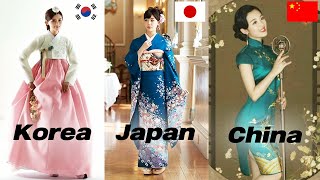 Chinese Japanese Korean Traditional Costume Difference [upl. by Naget]