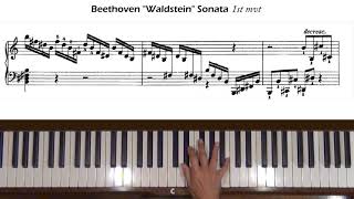 Beethoven Piano Sonata No 21 Waldstein Op 53 1st mvt Allegro con brio Tutorial Part 1 [upl. by Rey]