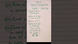 Divisible by 8 9 10 and 11  Part2  Divisibility Rules mathsshorttricks [upl. by Alarice843]