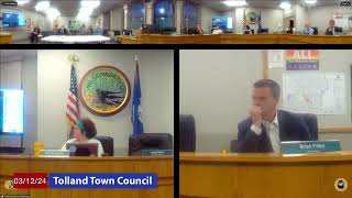 Tolland Town Council March 12 2024 [upl. by Moran]