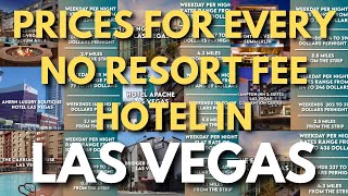 Prices for EVERY “NO RESORT FEE” Hotel in Las Vegas [upl. by Eleda]