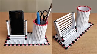 Kağıttan Masaüstü Kalemlik ve Telefon Tutacağı Nasıl Yapılır  Paper Pen Holder [upl. by Jamila]