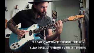 For sale  wwwMEISTEREDEGUITARScom  CLEAN TONE 2017 FRIEDMAN VINTAGE T MRMP90 Aged metallic blue [upl. by Alage387]