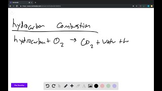 Describe and provide an example of a hydrocarbon combustion reaction [upl. by Figueroa388]