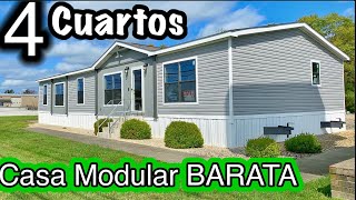 ‼️ la CASA MODULAR de 4 CUARTOS más económica doble ancho RECORRIDO POR CASA MÓVIL‼️ [upl. by Nhar]