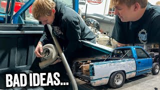 OBS Chevy gets an 850 Cage and Turbos in the Bed [upl. by Purity983]