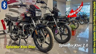 New Hero Splendor  Xtec Disc Brake 2024 Model All Latest Features Review  On Road Price amp Mileage [upl. by Rori]