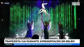 Trapezista cai durante apresentação em Belém [upl. by Ainahtan]