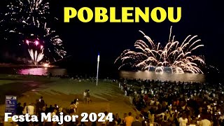 Fireworks at Festa Major del Poblenou 2024 at Playa de Bogatell Barcelona [upl. by Herates]