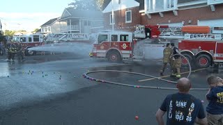 ChesterNJ Fire Company Tower 9 Wetdown 81322 [upl. by Macur]