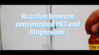 Reaction between hydrochloric acid and magnesium  pop test [upl. by Salem]