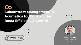 Acumatica Demo Subcontract Management in Acumatica for Construction Boost Efficiency amp Control [upl. by Alie]