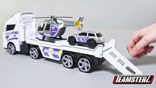 Teamsterz Mighty Machines Small Police Helicopter Transporter [upl. by Sloane]