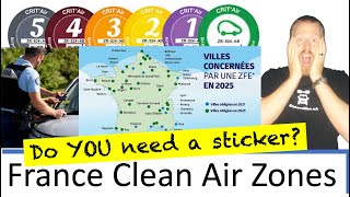 France Clean Air Zones  Crit Air Sticker  Do you need one [upl. by Mccready858]