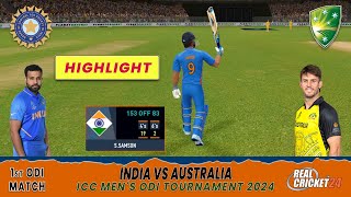 India vs Australia ICC Mens ODI Tournament 2024  1st ODI Match  Real Cricket™ 24 [upl. by Corel]