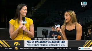 Caitlin Clark Iowa Hawkeyes Womens Basketball Big Ten Conference Media Day For 20232024 Season [upl. by Hunsinger41]