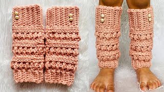 🌈Como Tejer POLAINASCALENTADORAS a Crochet Paso a Paso [upl. by Ahsanat]