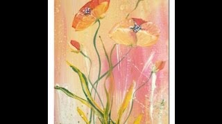 Acrylmalerei Mohnblüten malen Acrylic Painting Poppies [upl. by Dnomra]