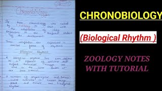 ChronobiologyBiological rhythm notes with Hindi explanation ZOOLOGYNOTES bsczoology msczoolog [upl. by Acessej]