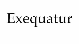 How to Pronounce Exequatur [upl. by Ernald]