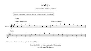 Violin  A Major Scale amp Arpeggio for beginners [upl. by Anavrin45]