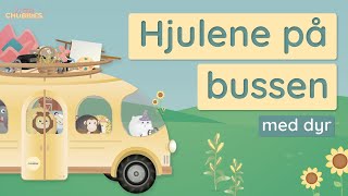 Hjulene På Bussen Børnesang med sjove fagter og dyr  Little Chubbies [upl. by Mosenthal]