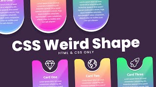 Weird Card Design using Html amp CSS  Creative Div Box Shape [upl. by Adnilem431]