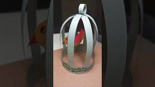 DIY Paper Bird Cage ideas shorts trending ytshorts yt youtubeshorts youtubers artandcraft [upl. by Adella]