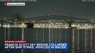 WATCH Video shows Baltimore Francis Scott Key Bridge collapse after ship strike [upl. by Oetomit410]