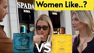 Women React to NEW Versace Eros Energy VS Versace Eros EDP [upl. by Eleaffar]