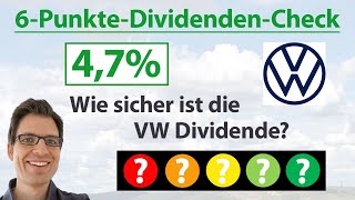 VOLKSWAGEN Aktie Wie sicher ist die VW Dividende  6PunkteDividendenAnalyse [upl. by Leirea669]