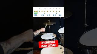 Intermediate Drum Groove in 44 🥁 Easy lesson [upl. by Dragelin263]