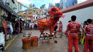 Singapore Dragon and Lion Dance Festival 2019 Pagoda Street 达曼裕廊民众俱乐部裕文龙狮团 Taman Jurong CC Juboon [upl. by Alleuqram]