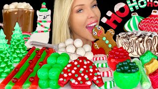 ASMR MUKBANG Ugly Sweater Christmas Cookies Swirl Crepe Cake Hot Chocolate Jelly Desserts 먹방 [upl. by Marjy602]