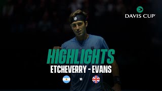 Tomás Etcheverry vs Daniel Evans  Argentina  Gran Bretaña  Finales Copa Davis 2024 [upl. by Fifine144]