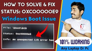 How To Solve And Fix Status 0xc00000e9  Boot Issue 0xc00000e9 Solve  Fix Status 0xc00000e9 [upl. by Danielle862]