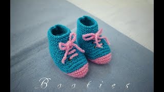 Knitting Cute and Easy Booties for NewBorn [upl. by Hock]