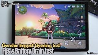 Samsung Galaxy Tab A9 Genshin Impact Gaming test  Snapdragon 695 90Hz Display [upl. by Snodgrass]