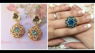 Tutorial Anello Orecchini Swarovski e Superduo quot Paradisequot [upl. by Eiboh]