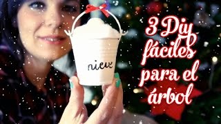 3 DIY súper fáciles para decorar el árbol de Navidad  Isa ❤️ [upl. by Ajnat]