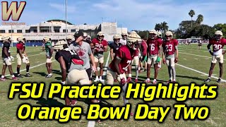 FSU Football  Florida State Practice Highlights Orange Bowl Wednesday Session  Warchant TV FSU [upl. by Haidabej]