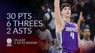 Kevin Huerter 30 pts 6 threes 2 asts vs Jazz 2223 season [upl. by Lark]