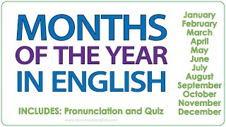 Months in English  Learn English Vocabulary  Basic English  Months Pronunciation amp Quiz [upl. by Fried]