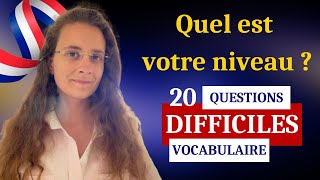 1 TEST de vocabulaire français difficile  Quel est votre niveau [upl. by Rozina]